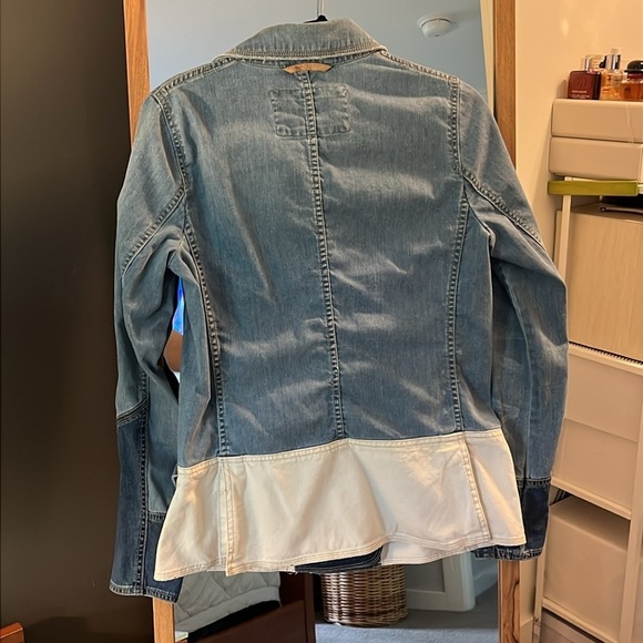 Anthropologie Holding Horses Distressed Western Denim Peacoat Jacket - Picture 4 of 5